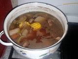 Sopa de costilla de res con verduras