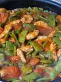 Wok de judías verdes y langostinos