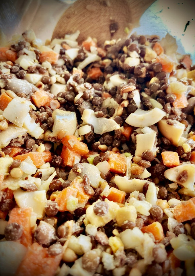 Una foto de Ensalada fría de lentejas