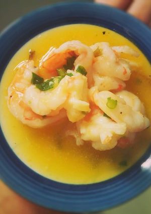 Hình của món Tôm sốt cam canh cho bé.