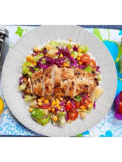 Foto resep Roasted Chicken Breast with Rainbow Salad