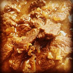 A picture of Instant Pot Filipino Beef Steak (Bistek).