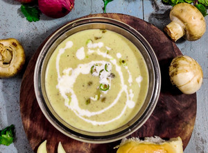 A picture of Cream of Mushroom Soup.