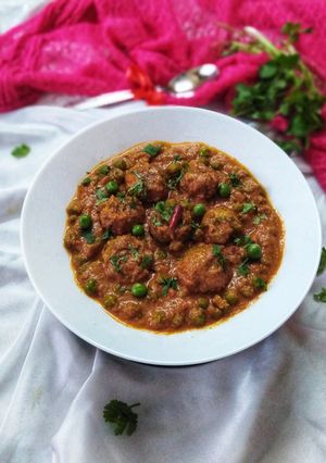 A picture of Tandoori stuffed mushroom mattar masala (no garlic,no onion).