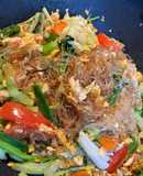 Stir-Fried Vegetable and Noodles •Thai Stir Fried Glass Noodles• Pad Woon Sen