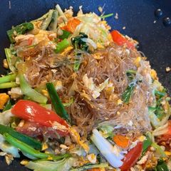 A picture of Stir-Fried Vegetable and Noodles •Thai Stir Fried Glass Noodles• Pad Woon Sen.
