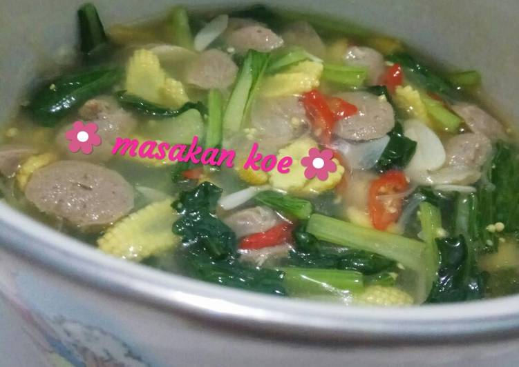 Cara meracik Sayur SPB (Sawi, Putren, Bakso) Anti Gagal