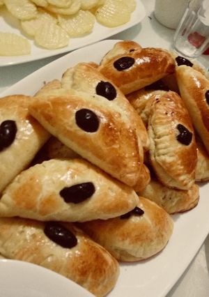 Une photo de Soufflé très feuilletée au saumon et à la coriandre
