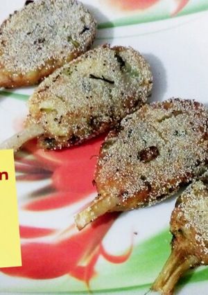 A picture of Lotus stem(beeh) kebab.