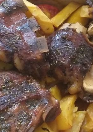 Una foto de Asado de carrillera y costillar a la miel