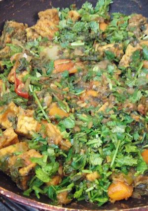 A picture of Quick Tofu Carrot Spinach S abzi.