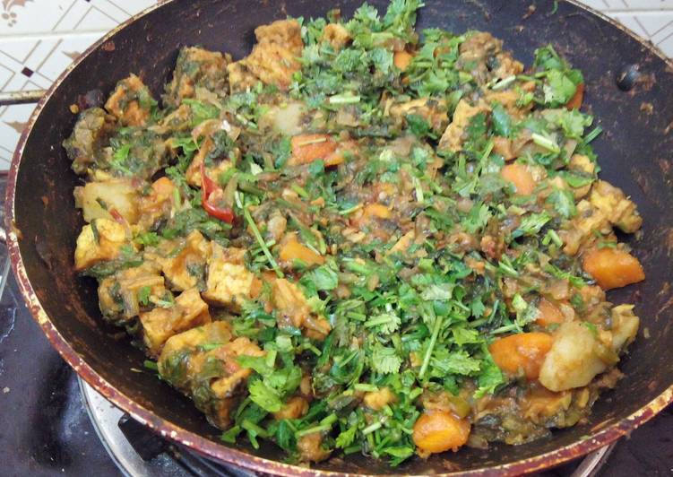 Simple Way to Make Quick Quick Tofu Carrot Spinach S abzi