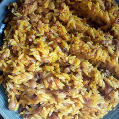 A picture of Red oil Rice and beans.