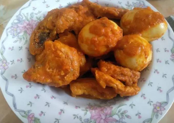 Yuk intip, Resep termudah membuat Telur, ayam, Tahu bumbu Bali tanpa santan  nagih banget