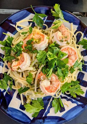 A picture of Summer Shrimp Linguine.