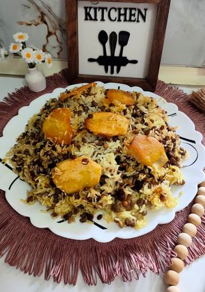 عکسی از دستور عدس پلو درباری