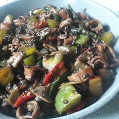 รูปของ Cumi asin cabe hijau