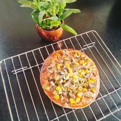 A picture of Mushroom Pizza 🍕 veg Mushroom 🍄 pizza 🍕😋.