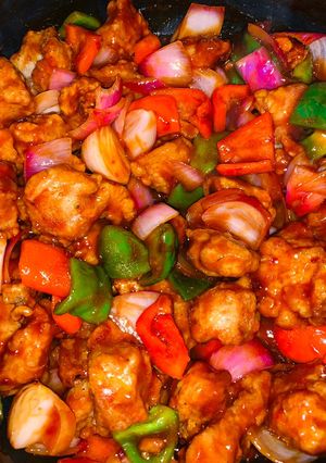 A picture of Sweet sour chicken sauce 😋.