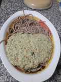 Fideos integrales con salsa crema de brócoli..