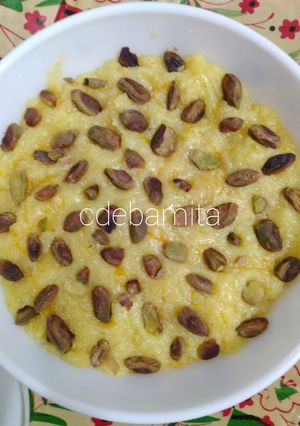 A picture of Nagpur style Orange Halwa without sugar.