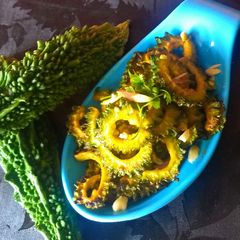 A picture of Stir fry karela.