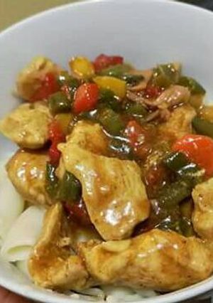 A picture of Chicken breasts stew.