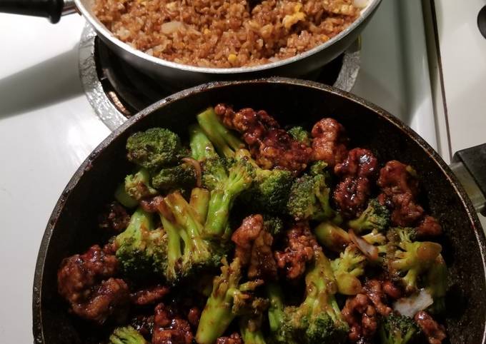 General tso's chicken and fried rice