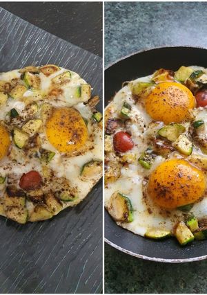Une photo de Courgette aux oeufs au plat
