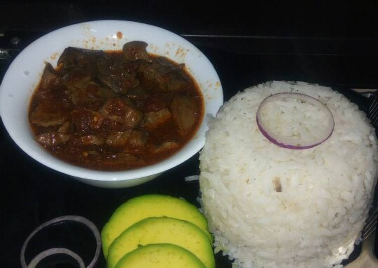 Liver stew and onion rice