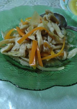 Foto resep Jamur Wortel Saus Tiram, Tanpa Minyak