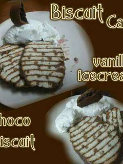 A picture of No Bake Choco Marie Biscuit Cake.