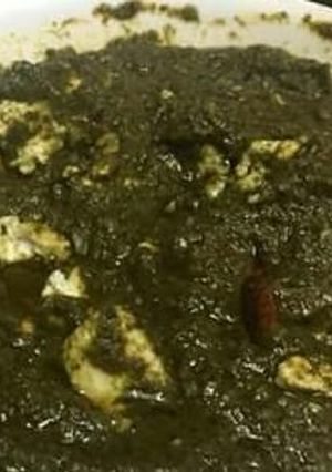 A picture of Palak paneer.