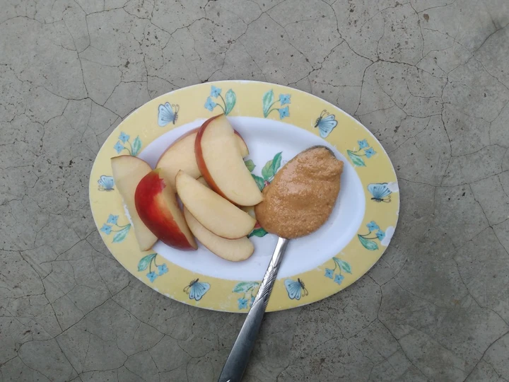 Easy Steps to Prepare Apple Slices and Peanut Butter the Awesome  You can take Joss in your mouth