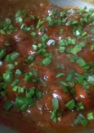 A picture of Spicy Veg manchurian.