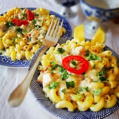 A picture of White Sauce Pasta.