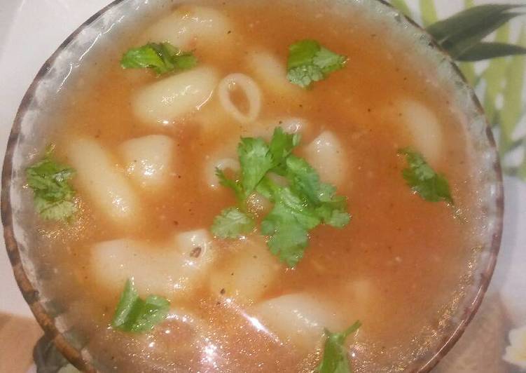 Steps to  Tomato macaroni soup