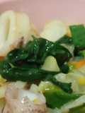 Tumis sawi ijo kol cumi pedas gurih
