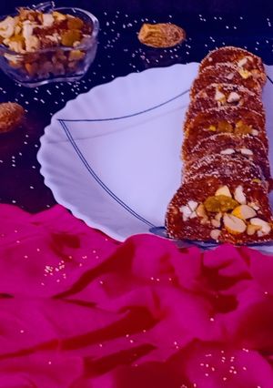 A picture of Dry fruits and dates burfi.