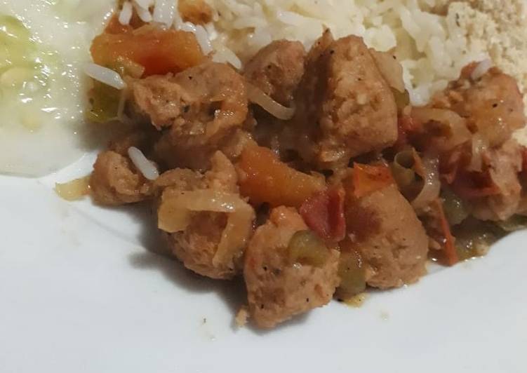 "Picadinho de carne" de soja - Tudogosreceitas