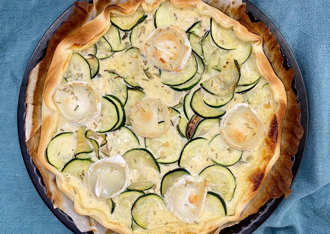 Tarte courgette, chèvre-miel 🍯