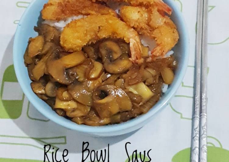 Rice Bowl Saus Musrhoom Udang Goreng Pasir