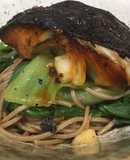 Cinderella goes to Japan – Black miso cod with soba noodles