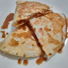A picture of Apple and cheese quesadillas.