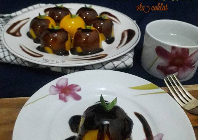 Puding Labu Kuning Vla Coklat