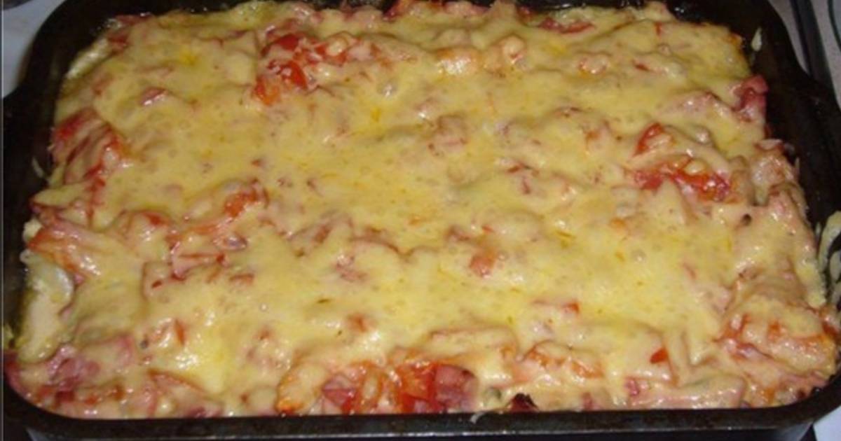 Макароны в духовке с курицей и сыром и помидорами рецепт с фото пошагово