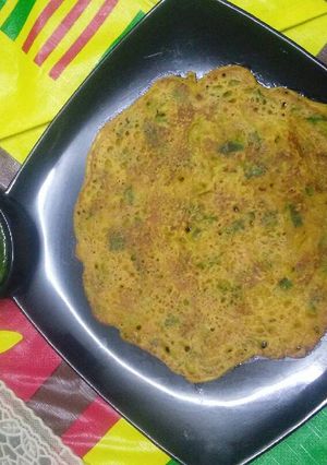 A picture of Basan payaj patti ke chilla.