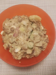 Tojásos lencsesaláta recept fotója