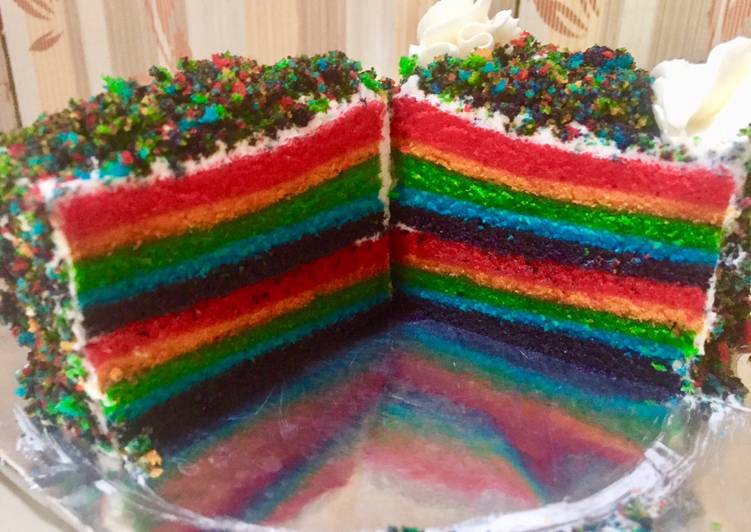 Rainbow cake kukus ala Ny Liem