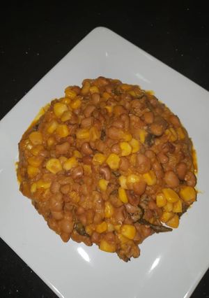 A picture of Beans and Corn aka Adalu.